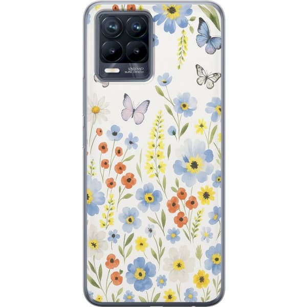 Realme 8 Gennemsigtig cover Sommerblomster