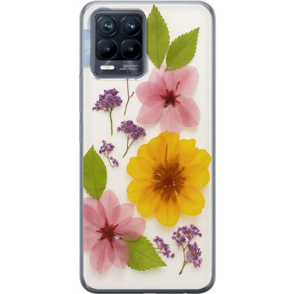 Realme 8 Gennemsigtig cover Pressede blomster