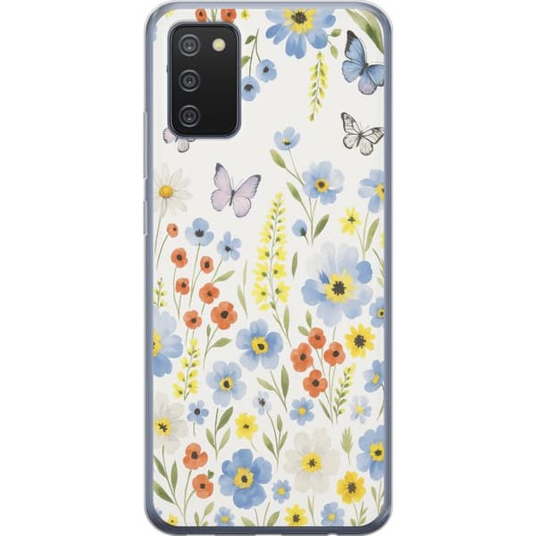Samsung Galaxy A02s Gennemsigtig cover Sommerblomster