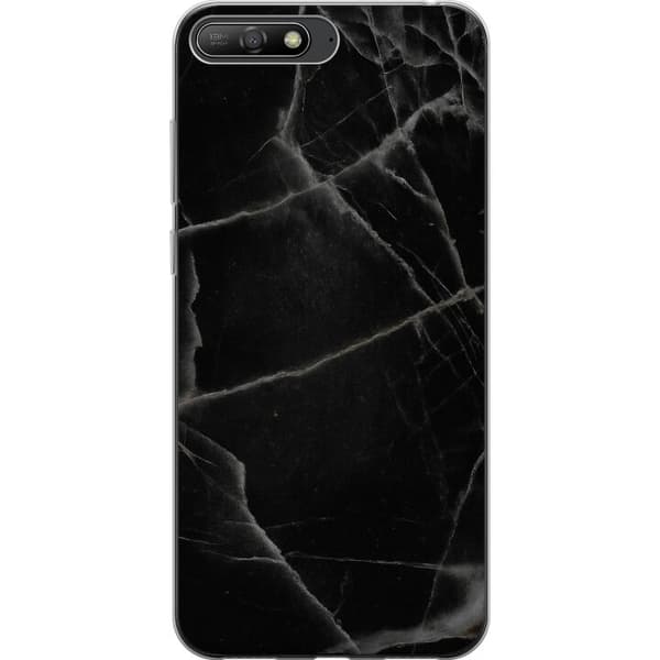 Huawei Y6 (2018) Läpinäkyvä kuori Musta marmori