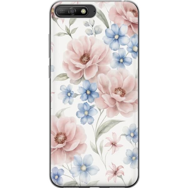 Huawei Y6 (2018) Läpinäkyvä kuori Romanttiset kukat