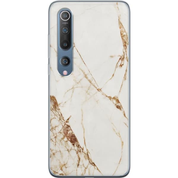 Xiaomi Mi 10 5G Gennemsigtig cover Hvid marmor