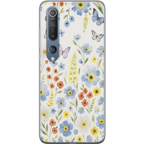 Xiaomi Mi 10 5G Gennemsigtig cover Sommerblomster