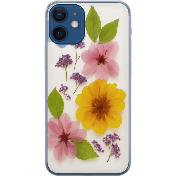 Apple iPhone 12 mini Gjennomsiktig deksel Pressede blomster