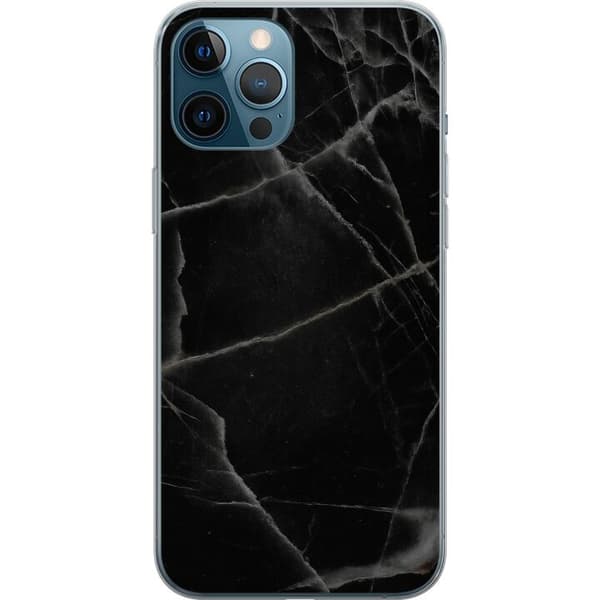 Apple iPhone 12 Pro Max Gennemsigtig cover Sort marmor