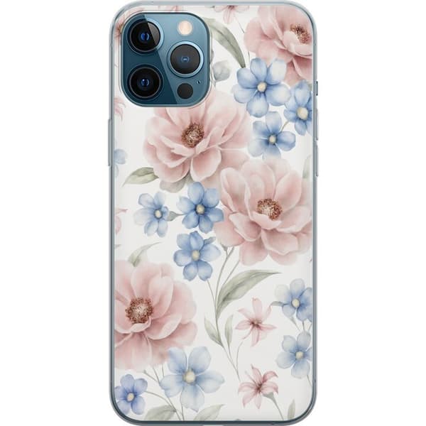 Apple iPhone 12 Pro Max Gjennomsiktig deksel Romantiske blomster