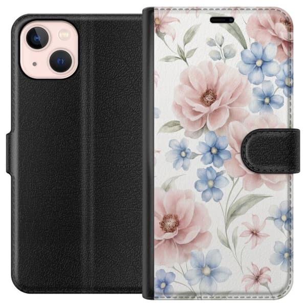 Apple iPhone 13 Tegnebogsetui Romantiske blomster
