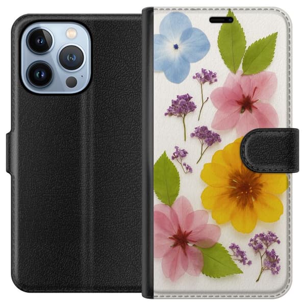 Apple iPhone 13 Pro Tegnebogsetui Pressede blomster