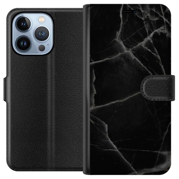 Apple iPhone 13 Pro Lompakkokotelo Musta marmori