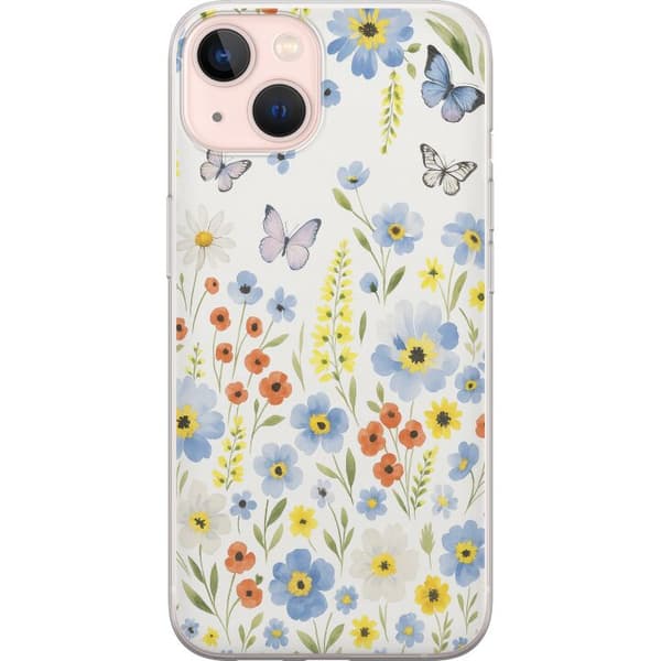 Apple iPhone 13 Gennemsigtig cover Sommerblomster