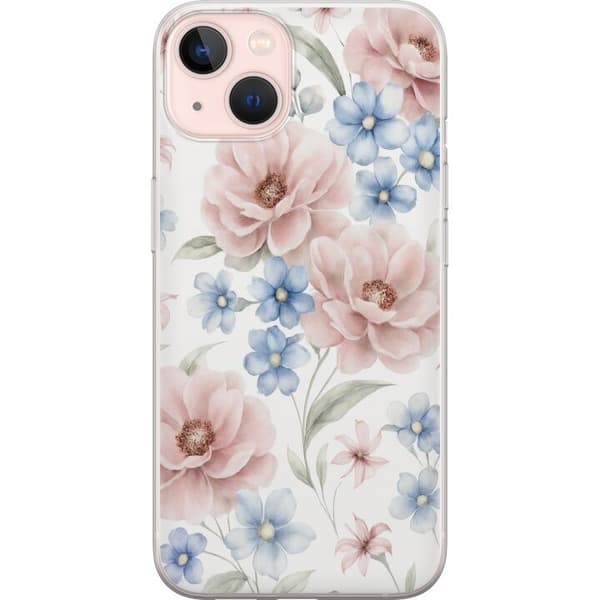 Apple iPhone 13 Gennemsigtig cover Romantiske blomster