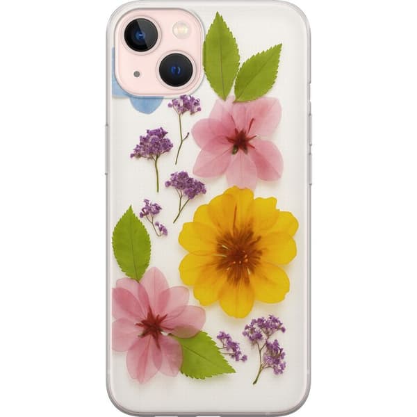 Apple iPhone 13 mini Gennemsigtig cover Pressede blomster