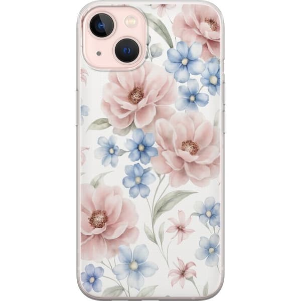 Apple iPhone 13 mini Gennemsigtig cover Romantiske blomster