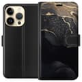Miniatyrbillede 1 af 3: Apple iPhone 14 Pro Tegnebogsetui Sort guld abstrakt