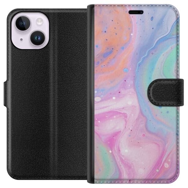 Apple iPhone 15 Lommeboketui Pastellmarmor