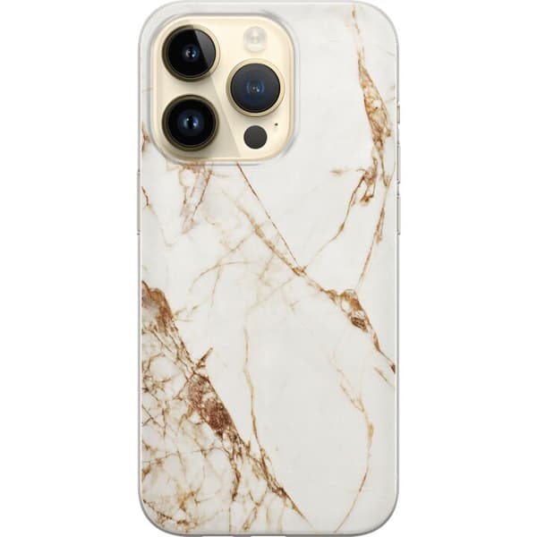 Apple iPhone 15 Pro Gennemsigtig cover Hvid marmor