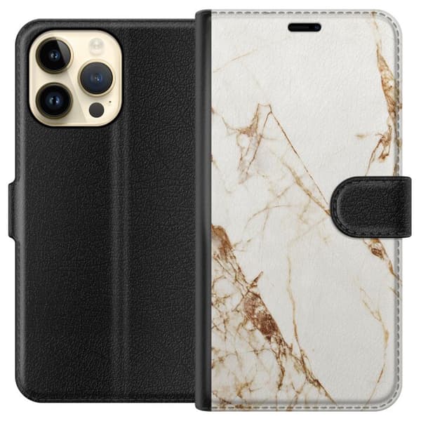Apple iPhone 14 Pro Max Lompakkokotelo Valkoinen marmori