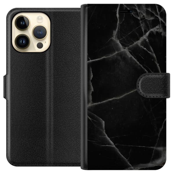 Apple iPhone 14 Pro Max Lommeboketui Svart marmor