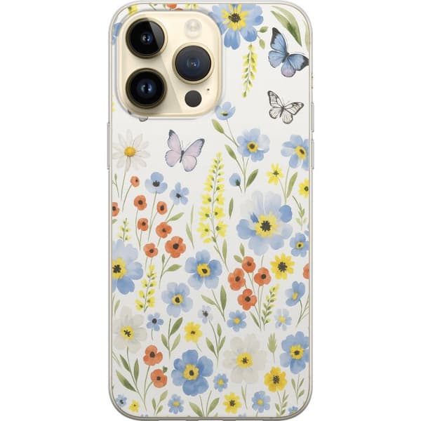Apple iPhone 15 Pro Max Gennemsigtig cover Sommerblomster