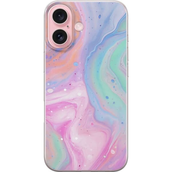 Apple iPhone 16 Läpinäkyvä kuori Pastellimarmori