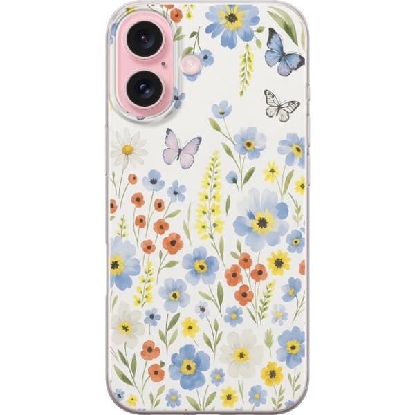 Apple iPhone 16 Gennemsigtig cover Sommerblomster