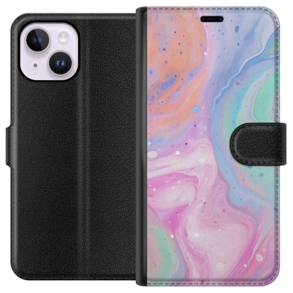 Apple iPhone 15 Plus Lommeboketui Pastellmarmor