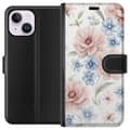 Miniatyrbillede 1 af 3: Apple iPhone 15 Plus Tegnebogsetui Romantiske blomster