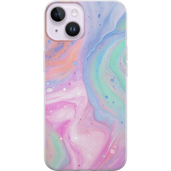 Apple iPhone 15 Plus Genomskinligt Skal Pastellmarmor
