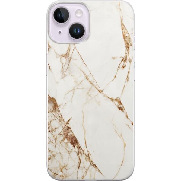 Apple iPhone 15 Plus Gennemsigtig cover Hvid marmor