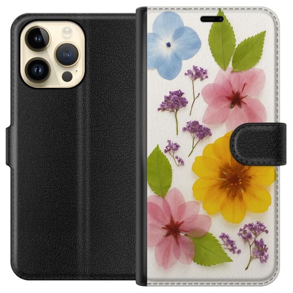Apple iPhone 15 Pro Max Tegnebogsetui Pressede blomster
