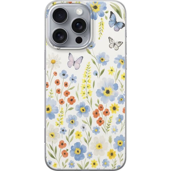 Apple iPhone 16 Pro Max Gjennomsiktig deksel Sommerblomster