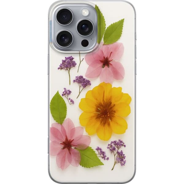Apple iPhone 16 Pro Max Läpinäkyvä kuori Painetut kukat