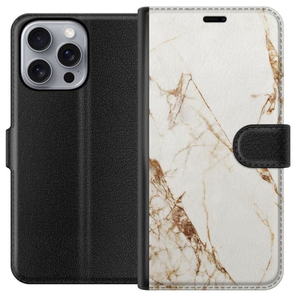 Apple iPhone 16 Pro Max Tegnebogsetui Hvid marmor