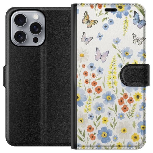 Apple iPhone 16 Pro Max Tegnebogsetui Sommerblomster