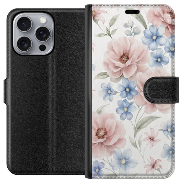 Apple iPhone 16 Pro Max Lompakkokotelo Romanttiset kukat