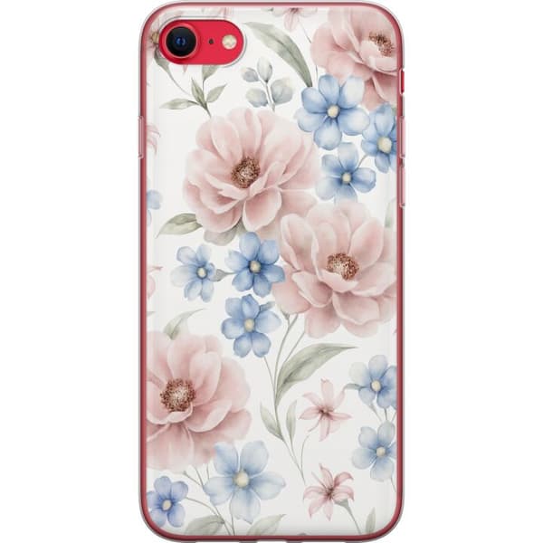 Apple iPhone SE (2022) Gennemsigtig cover Romantiske blomster
