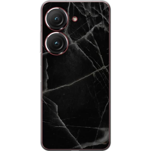 Asus Zenfone 9 Gennemsigtig cover Sort marmor