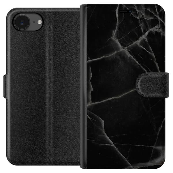 Apple iPhone 16e Plånboksfodral Svart marmor