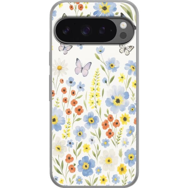 Google Pixel 9 Pro XL Gennemsigtig cover Sommerblomster