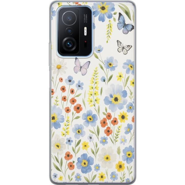 Xiaomi 11T Pro Gennemsigtig cover Sommerblomster