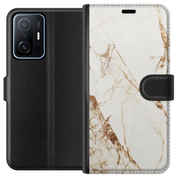 Xiaomi 11T Tegnebogsetui Hvid marmor