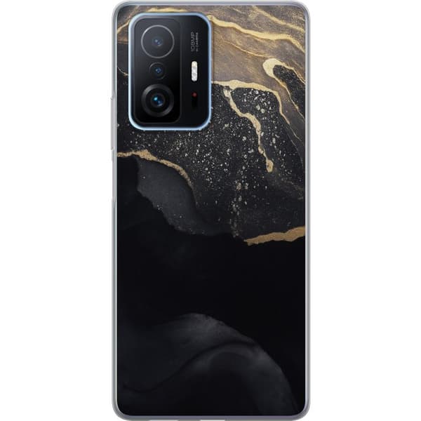 Xiaomi 11T Gennemsigtig cover Sort guld abstrakt