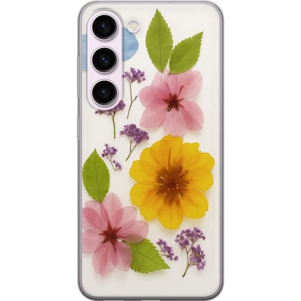 Samsung Galaxy S23 Gjennomsiktig deksel Pressede blomster