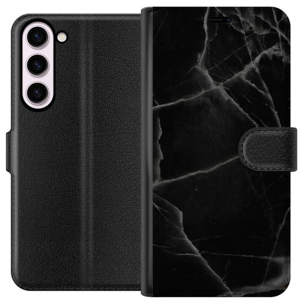 Samsung Galaxy S23+ Tegnebogsetui Sort marmor