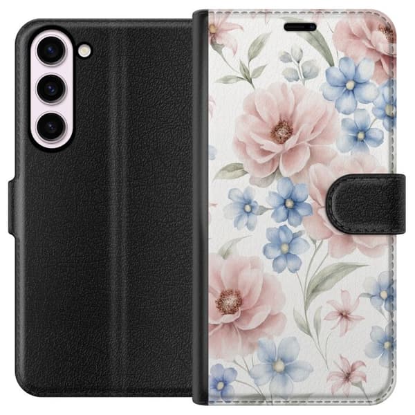 Samsung Galaxy S23+ Lompakkokotelo Romanttiset kukat