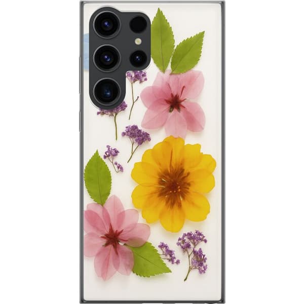 Samsung Galaxy S24 Ultra Gjennomsiktig deksel Pressede blomster