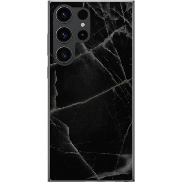 Samsung Galaxy S24 Ultra Gennemsigtig cover Sort marmor