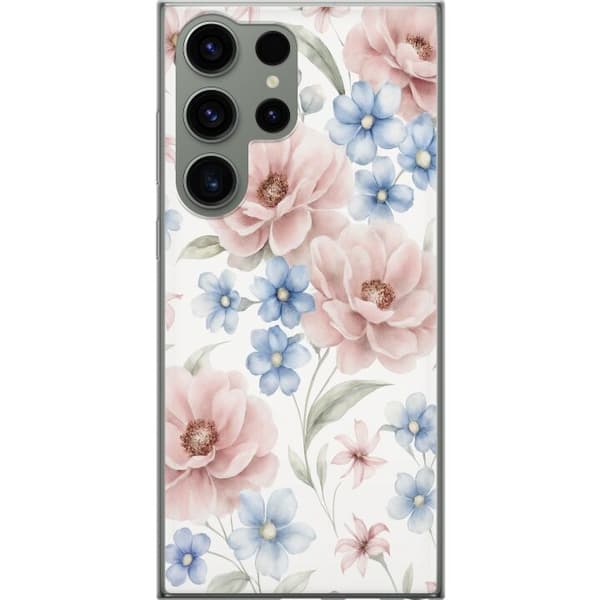 Samsung Galaxy S23 Ultra Gjennomsiktig deksel Romantiske blomster