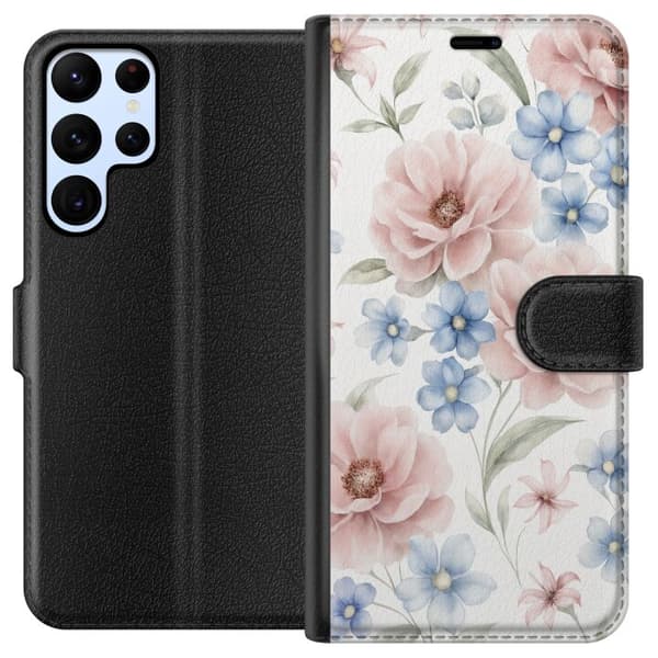 Samsung Galaxy S24 Ultra Tegnebogsetui Romantiske blomster
