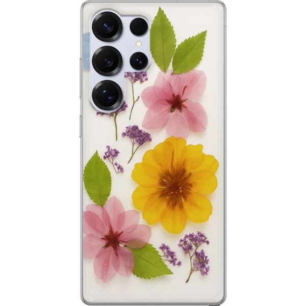 Samsung Galaxy S25 Ultra Gennemsigtig cover Pressede blomster